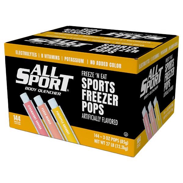 All Sport Freezer Pops Tropical Variety – Hydrating Electrolyte Freezer Pops with B Vitamins & Potassium, 144 Count