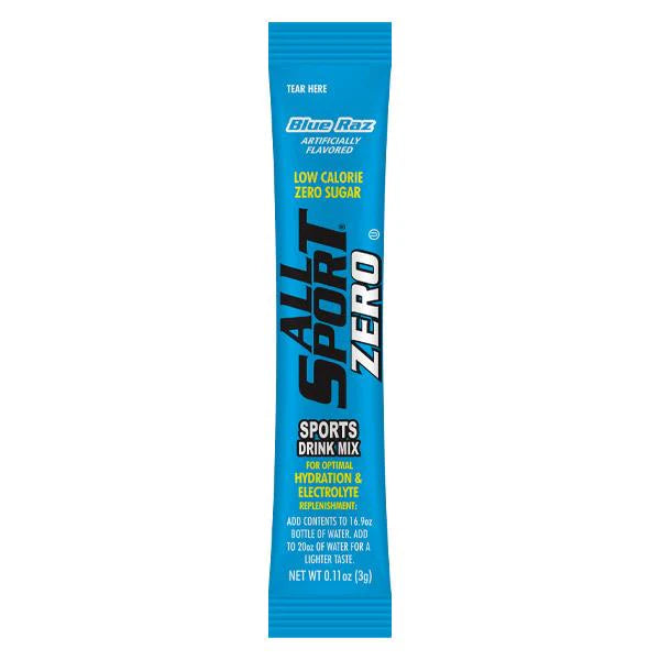 All Sport Zero Powder Sticks Blue Raspberry – Sugar Free Electrolyte Hydration Drink Mix, 50 Count Box