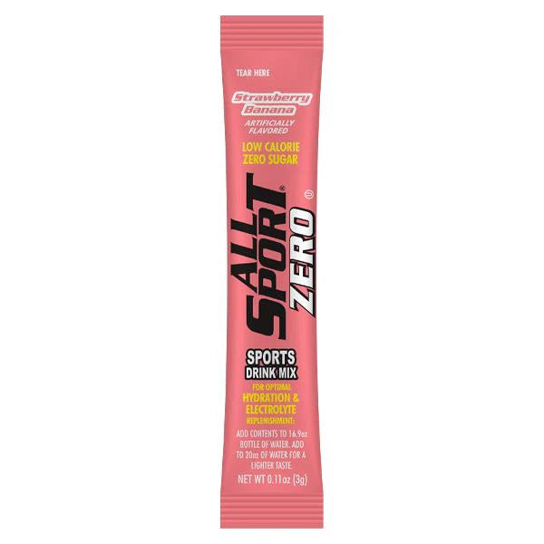 All Sport Zero Powder Sticks Strawberry Banana – Sugar Free Electrolyte Hydration Drink Mix, 50 Count Box