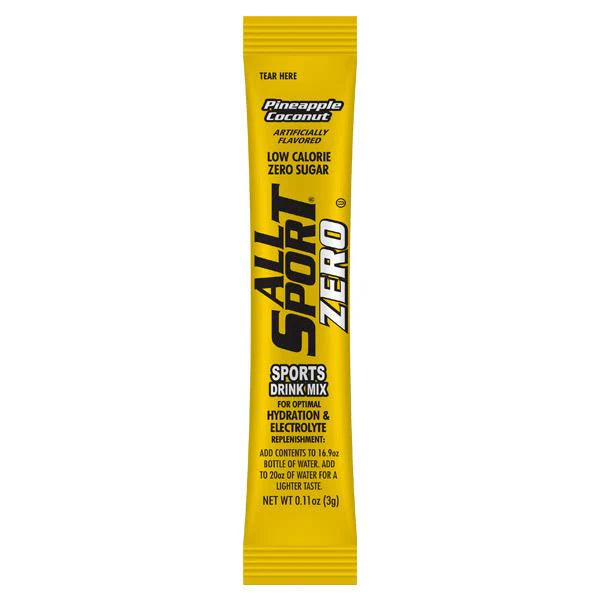 All Sport Zero Powder Sticks Pineapple Coconut – Sugar Free Electrolyte Hydration Drink Mix, 50 Count Box