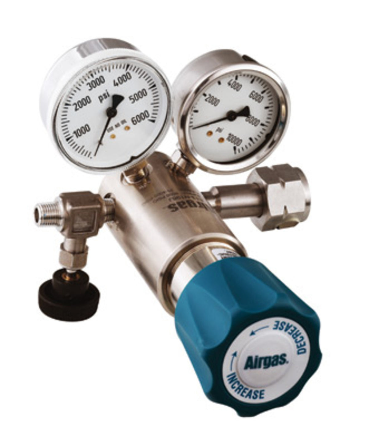 Airgas Model C198J580 Stainless Steel High Delivery Pressure Self-Venting Single Stage Regulator With 1/4" FNPT