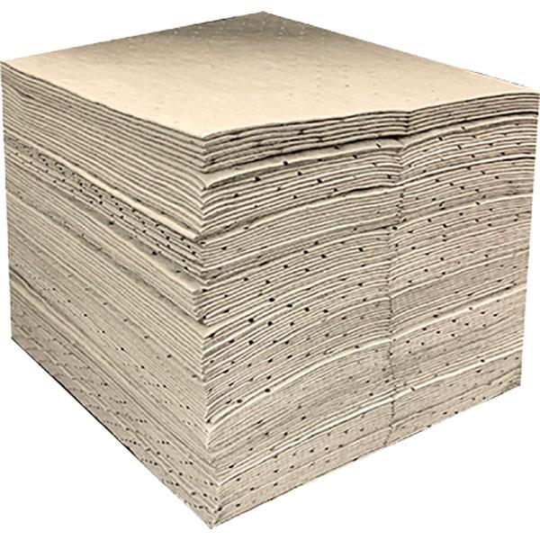 FyterTech Essentials Universal 3-Ply Sorbent Pads – Medium Weight, 15" x 18", Gray, 100 Pads/Pack