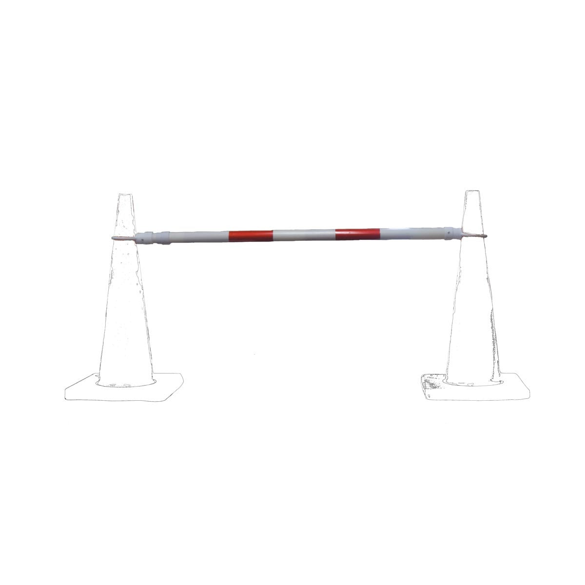 Cortina Safety Products 48" X 3" X 3" White And Red Cone Bar (1 pack)