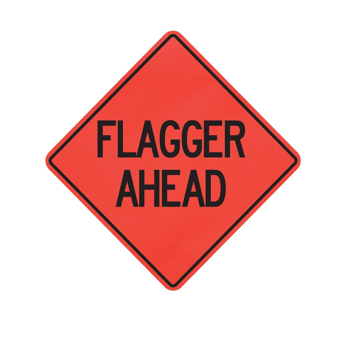 Cortina Safety Products 69" X 4" X 4" Orange And Black Lexan Polycarbonate Roll-Up Sign "FLAGGER AHEAD" - 48" Mesh (1 pack)