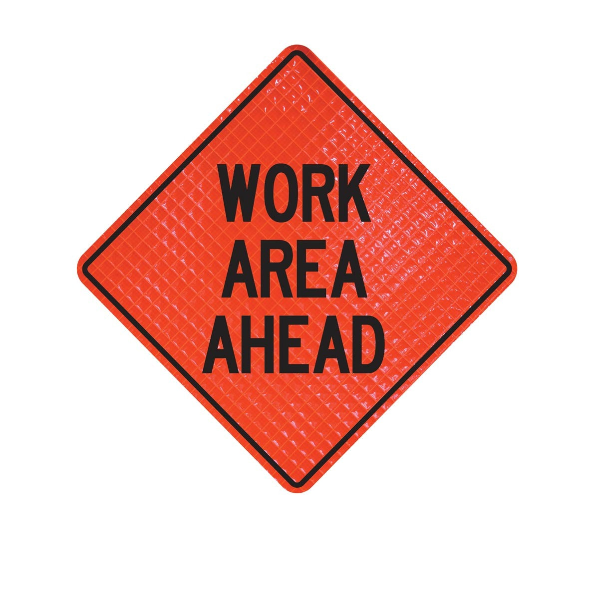 Cortina Safety Products 69" X 4" X 4" Orange And Black Lexan Polycarbonate Roll-Up Sign "WORK AREA AHEAD" - 48" Mesh (1 pack)
