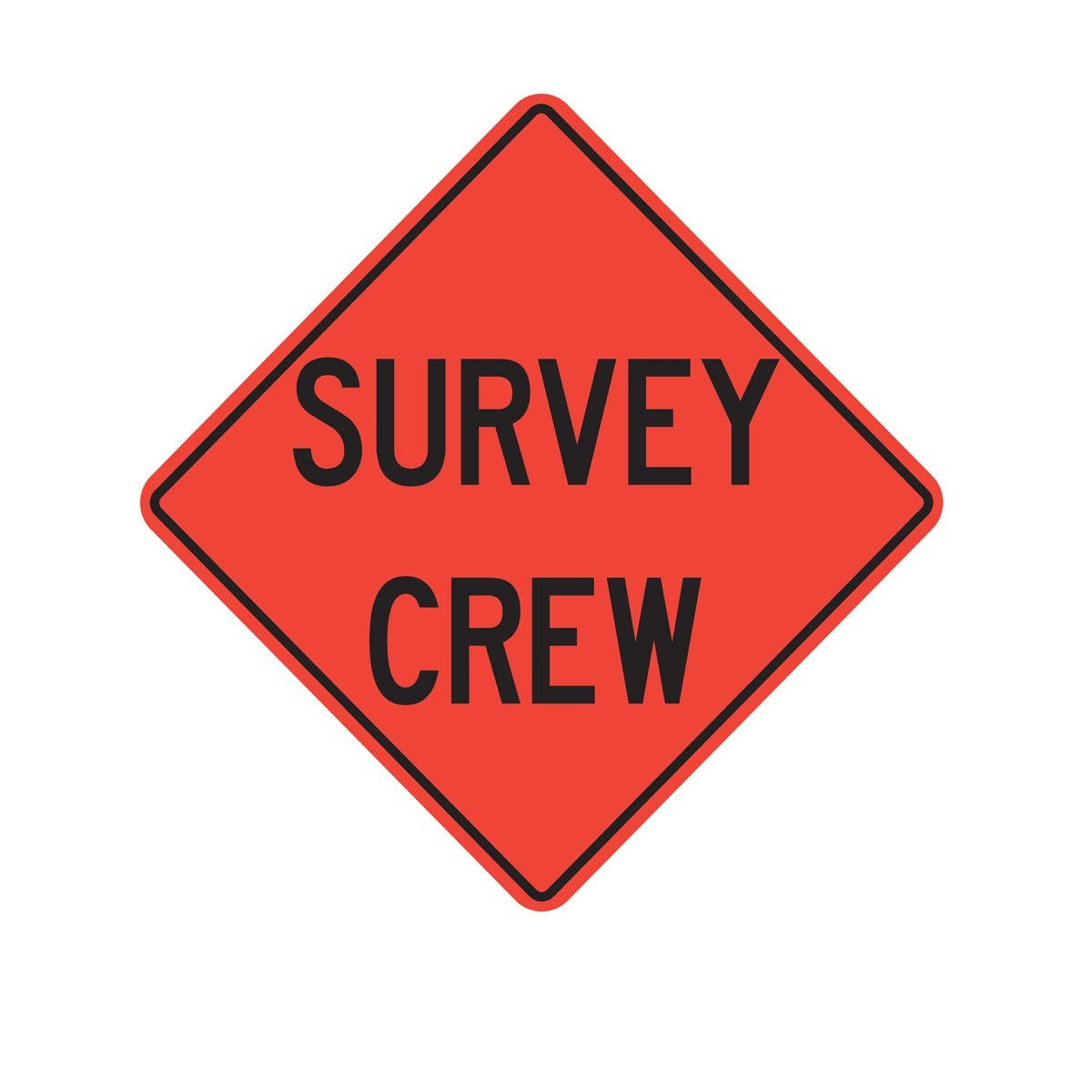 Cortina Safety Products 69" X 4" X 4" Orange And Black Lexan Polycarbonate Roll-Up Sign "SURVEY CREW" - 48" Nonreflective Vinyl (1 pack)