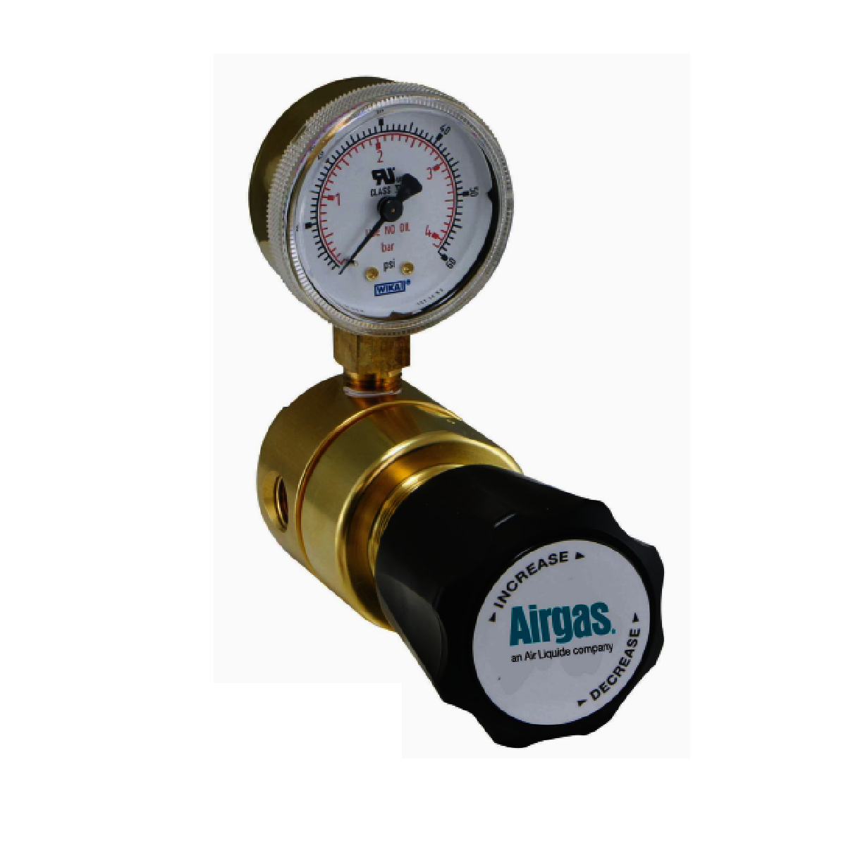 Airgas Model 2710B Brass Corrosive Gas Low-Flow Single Stage Regulator With 1/4" Compression Fitting Connection