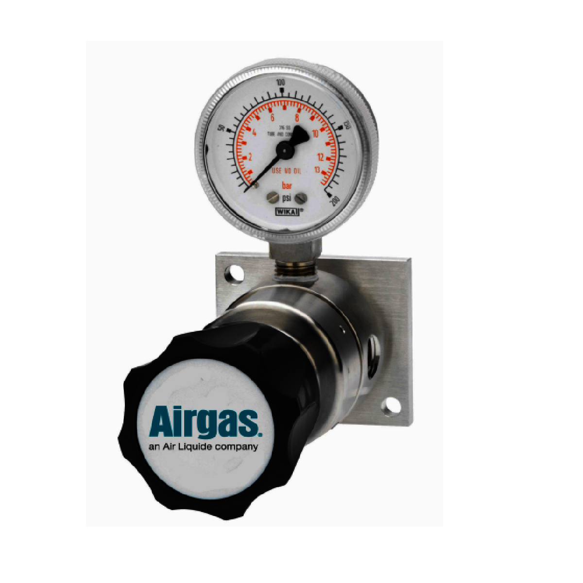 Airgas Model 2710S Stainless Steel Corrosive Gas Low-Flow Single Stage Regulator With 1/4" Compression Fitting Connection