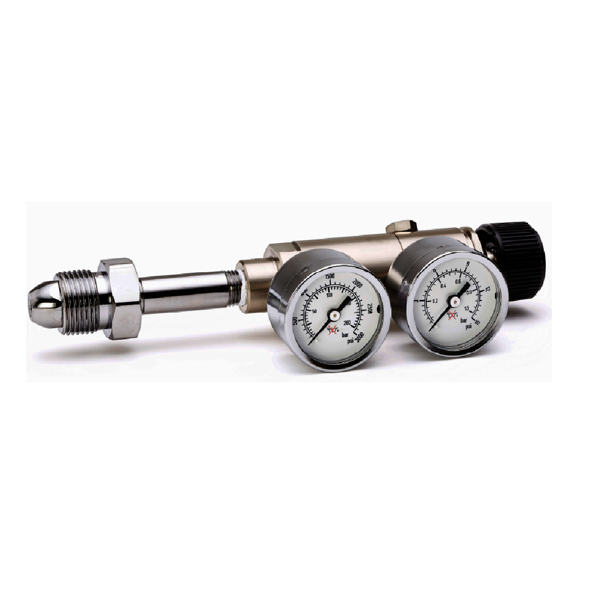 Airgas Model 14 Nickel-Plated Brass High Purity Two Stage Regulator With CGA-540 Connection