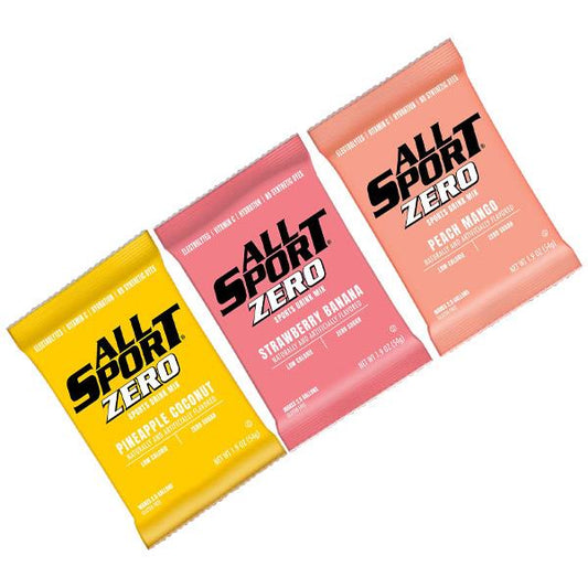All Sport Zero Powder Pouches – Tropical Variety Electrolyte Drink Mix, Sugar-Free Hydration Packets, 30 Count Case