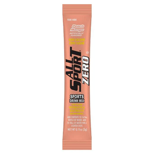 All Sport Zero Powder Sticks Peach Mango – Sugar Free Electrolyte Hydration Drink Mix, 50 Count Box