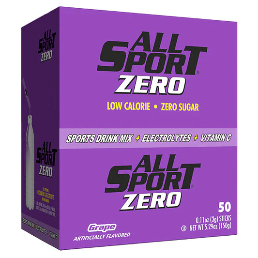 All Sport Zero Powder Sticks Grape – Sugar Free Electrolyte Hydration Drink Mix, 50 Count Box