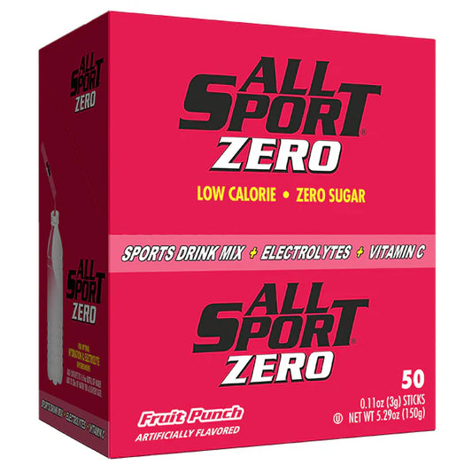 All Sport Zero Powder Sticks Fruit Punch – Sugar Free Electrolyte Hydration Drink Mix, 50 Count Box