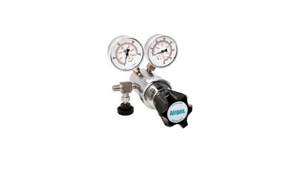 Airgas Model N198K580 Brass High Delivery Pressure Self-Venting Single Stage Regulator With 1/4" FNPT Connection