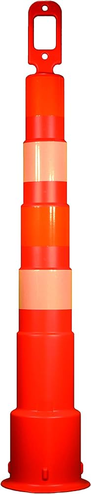 Cortina Safety Products 49" Orange/White Polyethylene Channelizer - 42" Grip-N-Go Channelizer Orange Cone (10 pack)