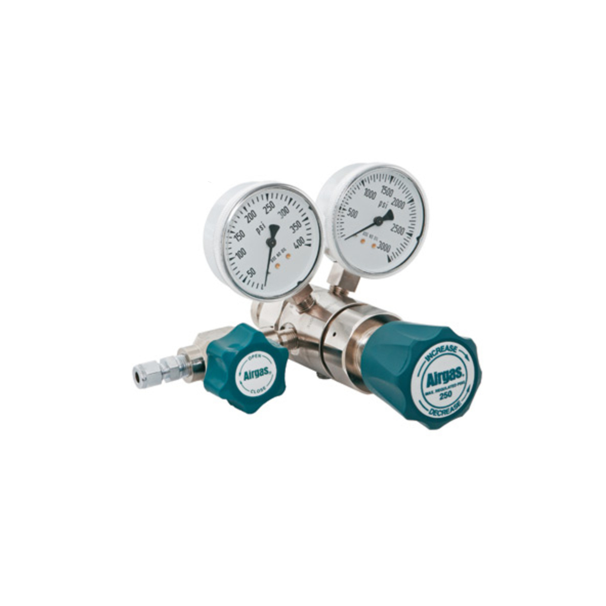 Airgas Model C645D580 Stainless Steel High Purity Two Stage Pressure Regulator With 1/4" FNPT Connection And Threaded Seat