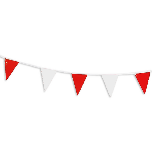 Cortina Safety Products 60' Red And White Vinyl Pennant Flag (3 pack)