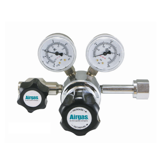 Airgas Model 205B350 Chrome-Plated Brass High Purity Single Stage Regulator With CGA-350 Connection