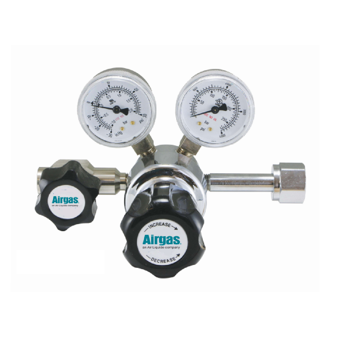 Airgas Model 205D590 Chrome-Plated Brass High Purity Single Stage Regulator With CGA-590 Connection