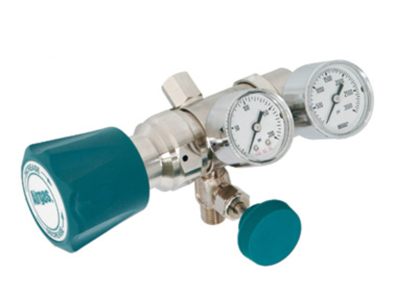 Airgas Model C144A Brass Specialty High Purity Low Flow Two Stage Pressure Regulator With 1/4" FNPT Connection