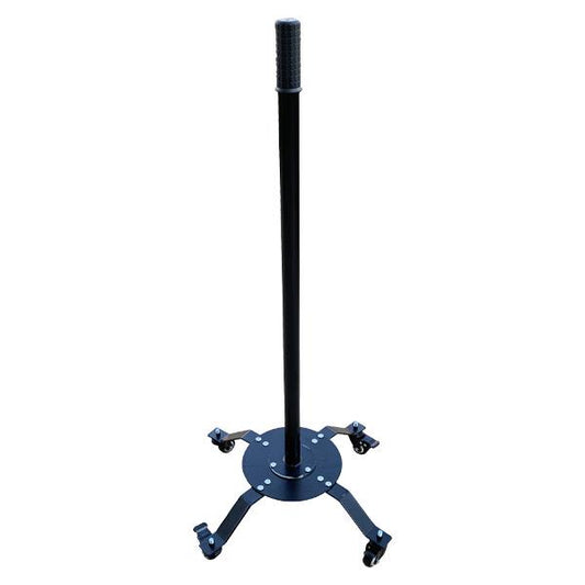 FyterTech Mobile Roll Dispenser – Wheeled 32" Roll Holder with Locking Casters, Black