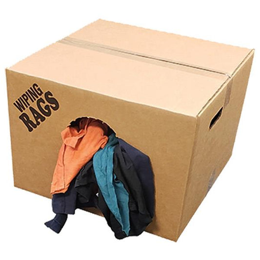 FyterTech Mixed Colors T-Shirt Rags – Durable 25 lb Cleaning & Wiping Rags, 1/Each