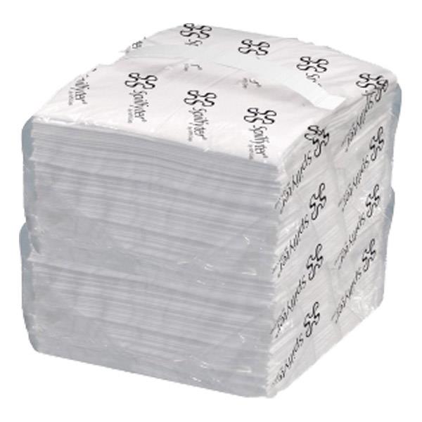 FyterTech Spilfyter Oil-Only Unbonded Sorbent Pads – Floating Oil Absorbent, High-Capacity Meltblown Pads, 16" x 18", White, 100/Pkg