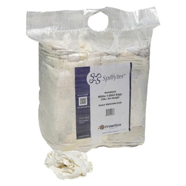 FyterTech Spilfyter Reclaimed Bulk T-Shirt Rags – White, 47 lb, Compressed & Economical