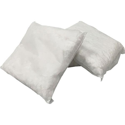 FyterTech Spilfyter Oil-Only Sorbent Pillow – Compact, Fast-Wicking, High-Capacity, Repels Water - 18" x 18", White, 10/Pkg