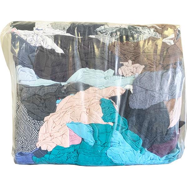 FyterTech Spilfyter Reclaimed Bulk Rags, T-Shirt, Mixed, 8 lb – Absorbent Metal-Scanned Wiping Cloths, Compressed Pack