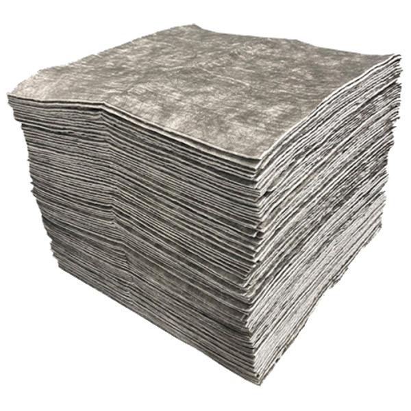 FyterTech Spilfyter Universal Air Matrix Pads – Airlaid Industrial Sorbent Pads, Laminated, Gray, 100/Bag