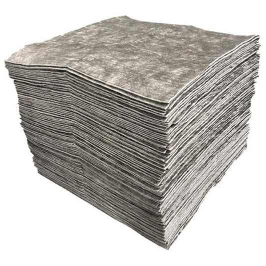 FyterTech Spilfyter Universal Air Matrix Pads – Airlaid Industrial Sorbent Pads, Laminated, Gray, 100/Bag