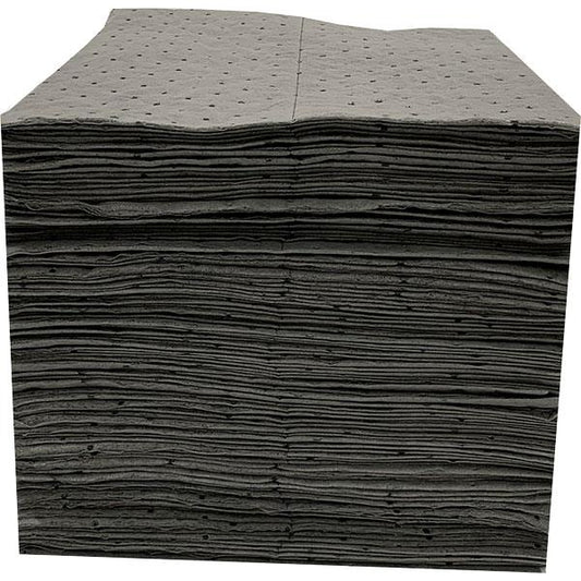 FyterTech Essentials Universal 3-Ply SMS Sorbent Pads – Durable Industrial Absorbent Pads, Spunbond Coverstock, Gray, 15" x 18", 100/Pkg