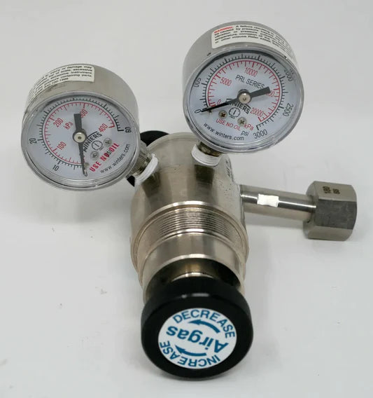 Airgas Model L215ALB180 Brass Specialty High Purity Single Stage Mini Regulator With 1/8" FNPT Connection And Neoprene Diaphragm